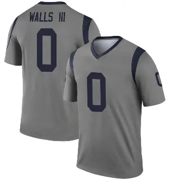 ＃0 Youth Eddie Walls III Gray Legend Los Angeles Rams Inverted Jersey