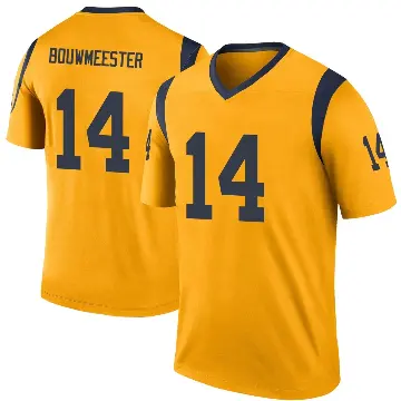 ＃14 Men's Jack Bouwmeester Gold Legend Los Angeles Rams Color Rush Jersey