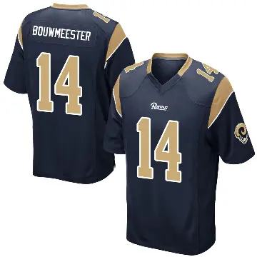 ＃14 Men's Jack Bouwmeester Navy Game Los Angeles Rams Team Color Jersey