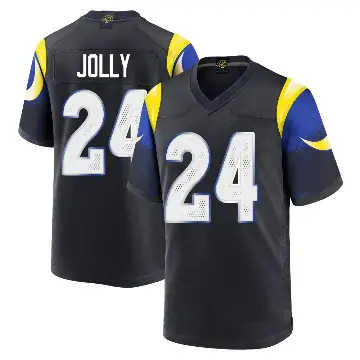 ＃24 Men's Shaun Jolly Blue Game Los Angeles Rams Midnight 2025 Rivalries Collection Jersey