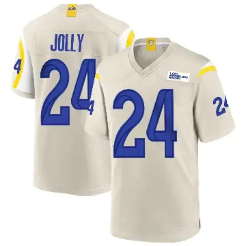 ＃24 Men's Shaun Jolly Game Los Angeles Rams Bone Jersey