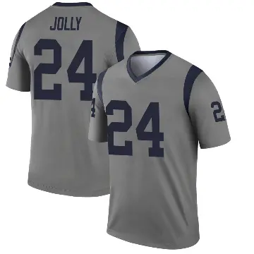 ＃24 Men's Shaun Jolly Gray Legend Los Angeles Rams Inverted Jersey