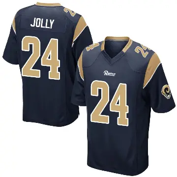 ＃24 Men's Shaun Jolly Navy Game Los Angeles Rams Team Color Jersey