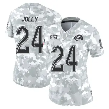＃24 Women's Shaun Jolly Arctic Camo Limited Los Angeles Rams 2024 Salute to Service Jersey