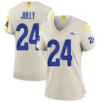 ＃24 Women's Shaun Jolly Game Los Angeles Rams Bone Jersey