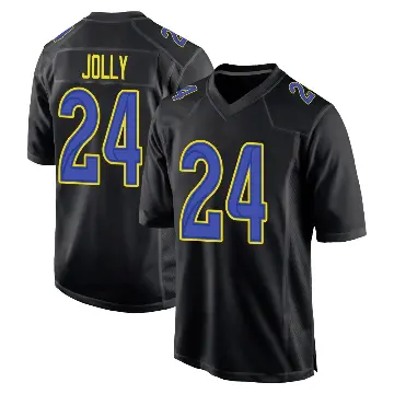 ＃24 Youth Shaun Jolly Black Game Los Angeles Rams Fashion Jersey