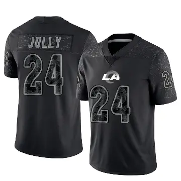 ＃24 Youth Shaun Jolly Black Limited Los Angeles Rams Reflective Jersey