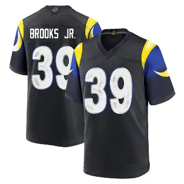 ＃39 Men's Antoine Brooks Jr. Blue Game Los Angeles Rams Midnight 2025 Rivalries Collection Jersey