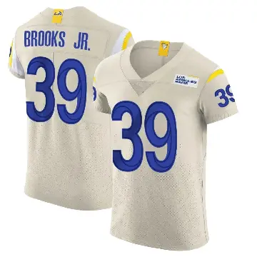 ＃39 Men's Antoine Brooks Jr. Elite Los Angeles Rams Bone Vapor Jersey