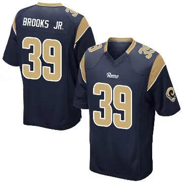 ＃39 Men's Antoine Brooks Jr. Navy Game Los Angeles Rams Team Color Jersey