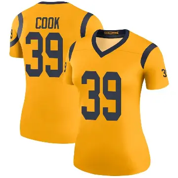 ＃39 Women's Alex Cook Gold Legend Los Angeles Rams Color Rush Jersey