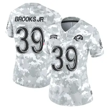 ＃39 Women's Antoine Brooks Jr. Arctic Camo Limited Los Angeles Rams 2024 Salute to Service Jersey