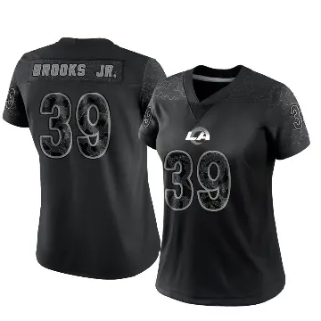 ＃39 Women's Antoine Brooks Jr. Black Limited Los Angeles Rams Reflective Jersey