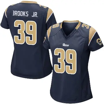 ＃39 Women's Antoine Brooks Jr. Navy Game Los Angeles Rams Team Color Jersey