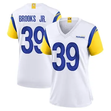 ＃39 Women's Antoine Brooks Jr. White Game Los Angeles Rams Jersey