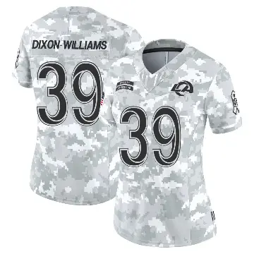 ＃39 Women's Malik Dixon-Williams Arctic Camo Limited Los Angeles Rams 2024 Salute to Service Jersey