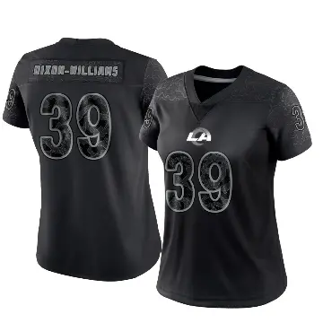 ＃39 Women's Malik Dixon-Williams Black Limited Los Angeles Rams Reflective Jersey