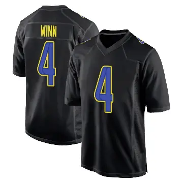 ＃4 Men's Dresser Winn Black Game Los Angeles Rams Fashion Jersey