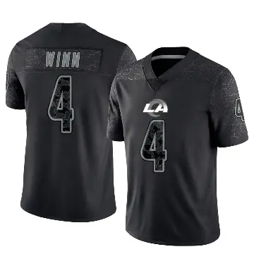 ＃4 Men's Dresser Winn Black Limited Los Angeles Rams Reflective Jersey
