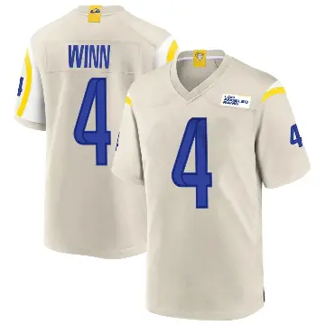 ＃4 Men's Dresser Winn Game Los Angeles Rams Bone Jersey