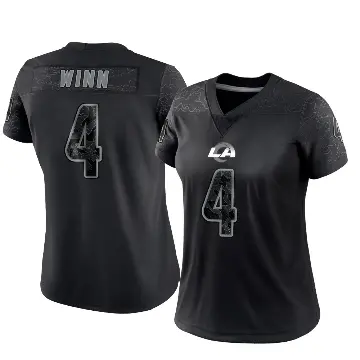 ＃4 Women's Dresser Winn Black Limited Los Angeles Rams Reflective Jersey