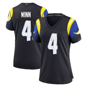 ＃4 Women's Dresser Winn Blue Limited Los Angeles Rams Midnight 2025 Rivalries Collection Jersey