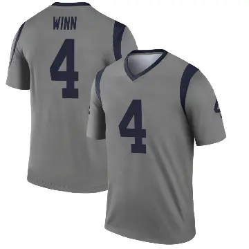 ＃4 Youth Dresser Winn Gray Legend Los Angeles Rams Inverted Jersey