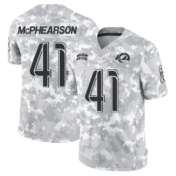 ＃41 Men's Zech McPhearson Arctic Camo Limited Los Angeles Rams 2024 Salute to Service Jersey