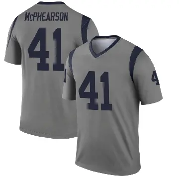 ＃41 Men's Zech McPhearson Gray Legend Los Angeles Rams Inverted Jersey
