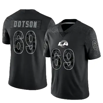 ＃69 Men's Kevin Dotson Black Limited Los Angeles Rams Reflective Jersey