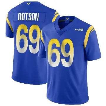 ＃69 Men's Kevin Dotson Royal Limited Los Angeles Rams Alternate Vapor Untouchable Jersey