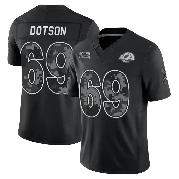 ＃69 Youth Kevin Dotson Black Limited Los Angeles Rams 2026 Salute to Service Stitched Jersey