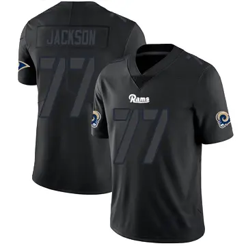 ＃77 Men's Alaric Jackson Black Impact Limited Los Angeles Rams Jersey