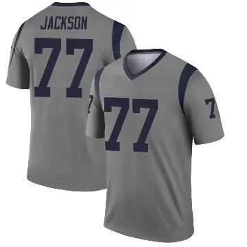 ＃77 Men's Alaric Jackson Gray Legend Los Angeles Rams Inverted Jersey