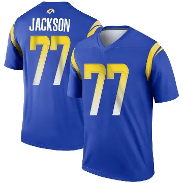 ＃77 Men's Alaric Jackson Royal Legend Los Angeles Rams Jersey