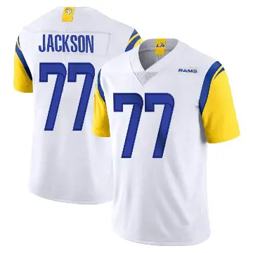 ＃77 Men's Alaric Jackson White Limited Los Angeles Rams Vapor Untouchable Jersey