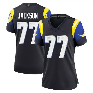 ＃77 Women's Alaric Jackson Blue Limited Los Angeles Rams Midnight 2025 Rivalries Collection Jersey