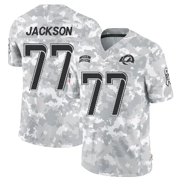 ＃77 Youth Alaric Jackson Arctic Camo Limited Los Angeles Rams 2024 Salute to Service Jersey