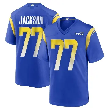 ＃77 Youth Alaric Jackson Royal Game Los Angeles Rams Alternate Jersey
