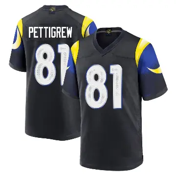 ＃81 Men's Jamal Pettigrew Blue Game Los Angeles Rams Midnight 2025 Rivalries Collection Jersey