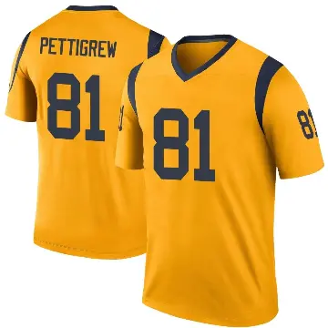 ＃81 Men's Jamal Pettigrew Gold Legend Los Angeles Rams Color Rush Jersey