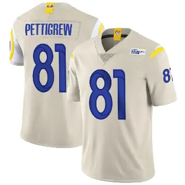 ＃81 Men's Jamal Pettigrew Limited Los Angeles Rams Bone Vapor Jersey