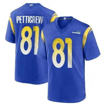 ＃81 Men's Jamal Pettigrew Royal Game Los Angeles Rams Alternate Jersey