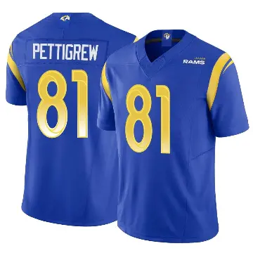 ＃81 Men's Jamal Pettigrew Royal Limited Los Angeles Rams Vapor F.U.S.E. Jersey