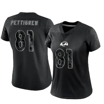 ＃81 Women's Jamal Pettigrew Black Limited Los Angeles Rams Reflective Jersey