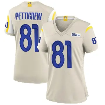 ＃81 Women's Jamal Pettigrew Game Los Angeles Rams Bone Jersey