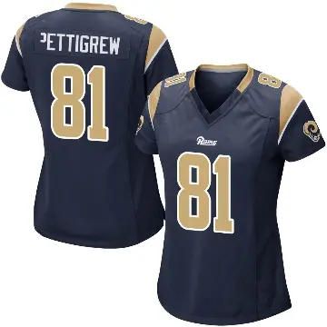 ＃81 Women's Jamal Pettigrew Navy Game Los Angeles Rams Team Color Jersey