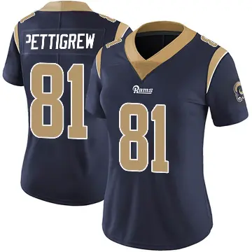 ＃81 Women's Jamal Pettigrew Navy Limited Los Angeles Rams Team Color Vapor Untouchable Jersey
