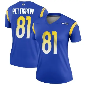 ＃81 Women's Jamal Pettigrew Royal Legend Los Angeles Rams Jersey