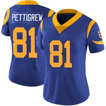 ＃81 Women's Jamal Pettigrew Royal Limited Los Angeles Rams Alternate Vapor Untouchable Jersey